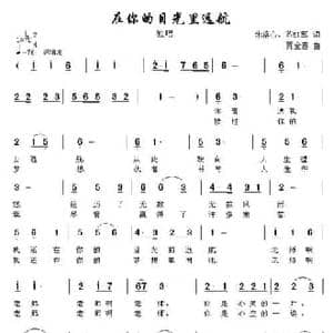 在你的目光里远航_民歌简谱_词曲:朱落心 苏红军 贾金喜
