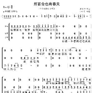 野百合也有春天_歌曲简谱_词曲:罗大佑 罗大佑