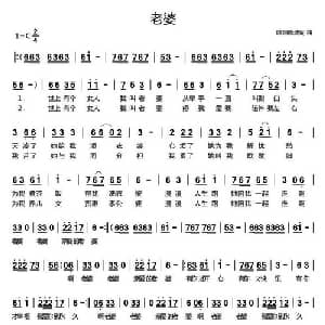 老婆_通俗唱法乐谱_词曲:欧阳晓波 欧阳晓波