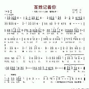 百姓记着你_歌谱投稿_词曲:张金豹 印青