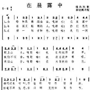 在晨露中 瑞典 _外国歌谱