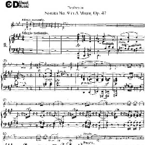 小提琴谱 | Violin Sonata No.9 in A Major Op.47 小提琴 钢琴伴奏