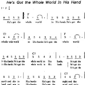He's Got The Whole World In His Hand 美国 _外国歌谱