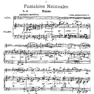 长笛曲谱 | Fantaisies nationales. Op. 59, 3 长笛 钢琴伴奏 Andersen 安德森