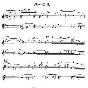 长笛曲谱 | 就一会儿 双长笛