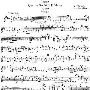小提琴谱 | Mozart Quartet No.20 in D Major,K.499 Violin 1分谱