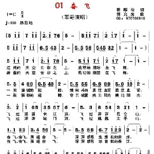 奋飞_通俗唱法乐谱_词曲:蔡耀阳 郭克光