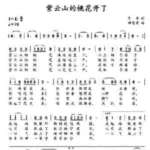 紫云山的桃花开了_民歌简谱_词曲:于平 田智宏