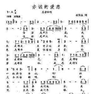 ​田光歌曲选 71赤诚的爱恋_民歌简谱_词曲:崔润生 田光