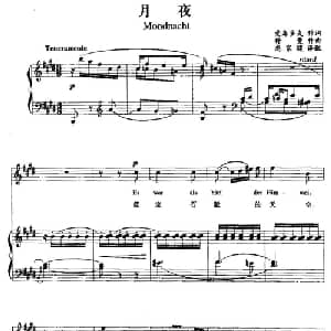 月夜 德国 _外国歌谱_词曲: 德 爱森多夫 德 舒曼曲 尚家骧译配
