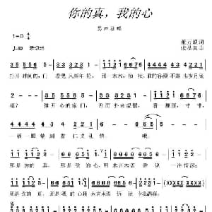 你的真,我的心_通俗唱法乐谱_词曲:董万顷 张显真