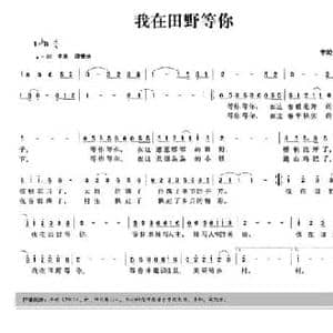 我在田野等你_民歌简谱_词曲:李姣 李姣