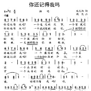 你还记得我吗_通俗唱法乐谱_词曲:耿大权 钱芑