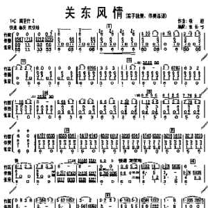 关东风情_歌曲简谱_词曲: 扬迪曲张长弓