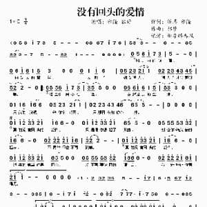 没有回头的爱情_歌曲简谱_词曲:镜喜 祁隆 祁隆