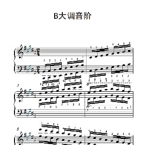 第六级 11.B大调音阶 中央音乐学院 钢琴 业余 考级教程 4 6级