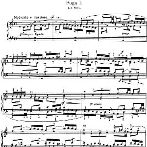 巴赫 平均律钢琴曲集 第一卷 之赋格曲 钢琴谱 巴赫