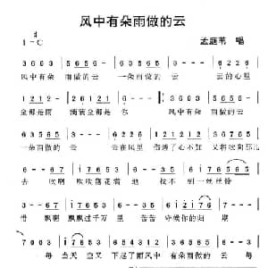 风中有朵雨做的云_通俗唱法乐谱_词曲:李安修 李安修