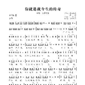 你就是我今生的传奇_歌曲简谱_词曲:紫雨飘香 漠然 一只舟