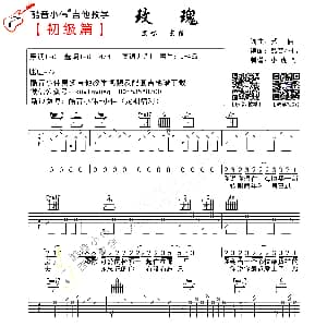 玫瑰 吉他谱 贰佰 贰佰词曲 酷音小伟