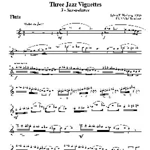 长笛曲谱 | Three jazz vignettes 第三乐章 三重奏长笛分谱