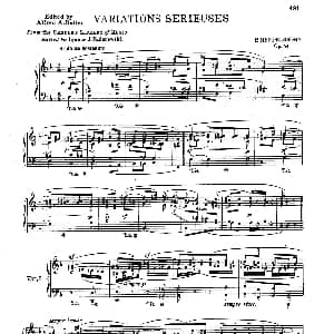 Variations Serieuses Op.54 钢琴谱 门德尔松