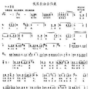 我从长白山归来_民歌简谱_词曲:李宜安 杨学正