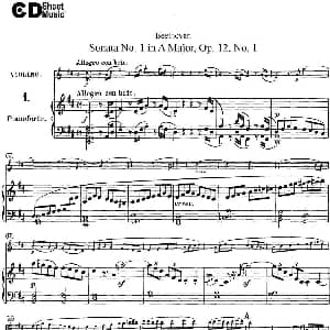 小提琴谱 | Violin Sonata No.1 in D Major Op.12 No.1 小提琴 钢琴伴奏