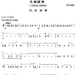 二胡谱 | 长城随想四 遥望篇 二胡协奏曲主旋律谱 刘文金