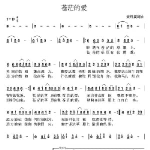 苍茫的爱_通俗唱法乐谱_词曲:黄舒翼 黄舒翼