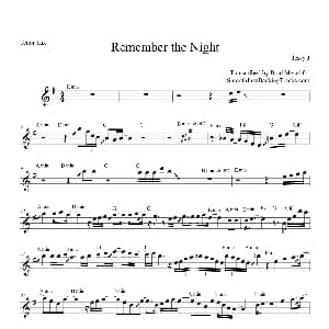萨克斯谱 | Remember The Night 次中音萨克斯