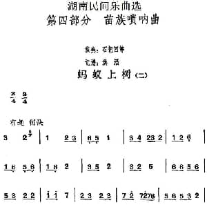 蚂蚁上树 二 湖南民间乐曲选 洪滔记谱