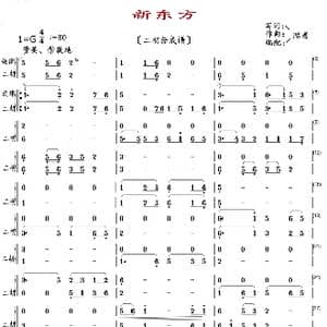 新东方_歌曲简谱_词曲:陈普 陈普