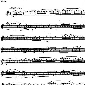 长笛曲谱 | 长笛练习曲100课之第25课 练习手指的运指