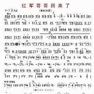红军哥哥回来了_歌曲简谱
