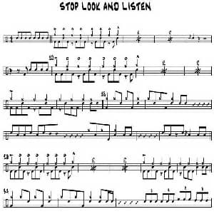 架子鼓谱 Rock Stop Look And Listen