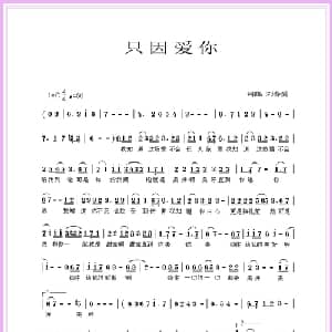只因爱你_通俗唱法乐谱_词曲:刘春爱 刘春爱