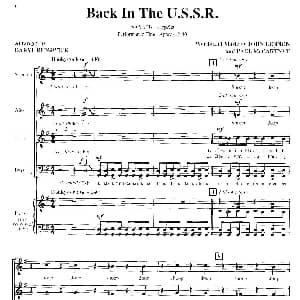 萨克斯谱 | Back in the U.S.S.R. 四重奏 钢琴伴奏