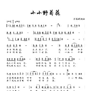 小小野菊花_儿歌乐谱_词曲:左保斌 左保斌