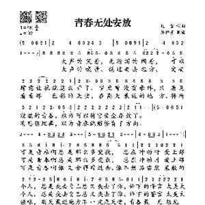 青春无处安放_歌谱投稿_词曲:赵雷 赵雷