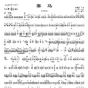 赛马 二胡独奏曲_歌曲简谱_词曲: 黄海怀