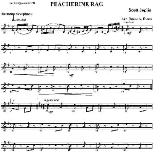 萨克斯谱 | PEACHERINE RAG 四重奏 上低音萨克斯分谱