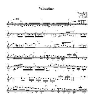 Valsentino Bb 五线谱_歌曲简谱