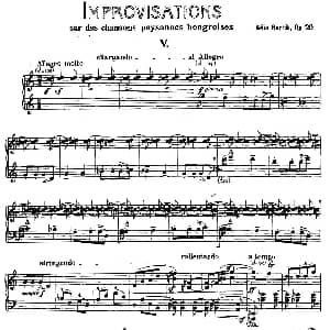 8 Improvisations Op.20 钢琴谱 巴托克