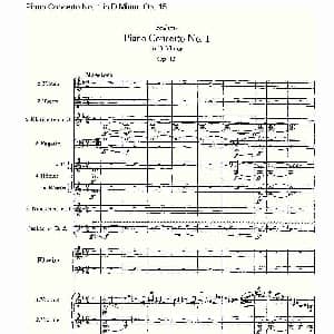 D小调钢琴第一协奏曲, Op.15第一乐章 钢琴谱