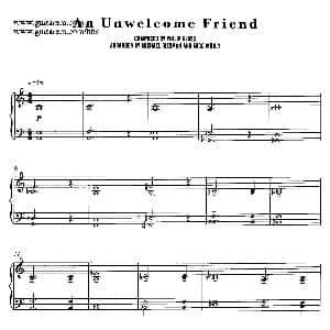 电影 时时刻刻 配乐 5. 冷漠的朋友 An Unwelcome Friend 钢琴谱 菲利普 格拉斯 Philip Glass