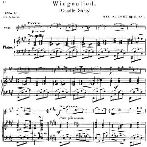 小提琴谱 | 25首小提琴曲合集 Wiegenlied. Cradle Song. MAX EICHHORN Op.13 No.1 小提琴 钢琴伴奏 BENONI LAGYE