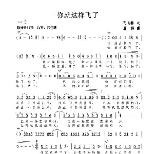 你就这样飞了_通俗唱法乐谱_词曲:尚飞林 谢伟