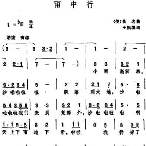 雨中行_外国歌谱_词曲:王枫填词 美 佚名曲