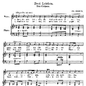 两种结局 Zwei Leichen_外国歌谱_词曲: 弗雷德里克 肖邦 Frederic Chopin